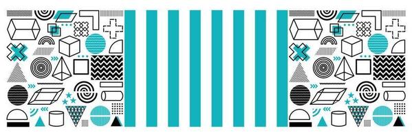 Abstract Bauhaus geometric pattern background vector circle