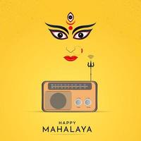 Happy Mahalaya Social Media Post Durga Puja is Biggest Festival in West Bengal vector