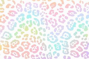 Rainbow leopard background. Holographic foil cheetah texture. Animal pattern gradient print. Vector abstract pastel illustration.