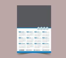 2023 Calendar year vector illustration. The week starts on Sunday. Annual calendar 2023 template. Calendar design in black and white colors, Sunday in red colors. Vector