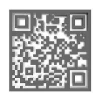 QR scan code. Sign with shadow. Payment technology pictogram. Vector illustration.