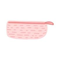 Cute trendy pencil case vector illustration. Hand drawn doodle textile pencil case isolated