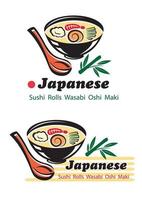 Japanese cuisine for restaurant design vector