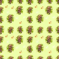 seamless pattern cute mummy illustration vector