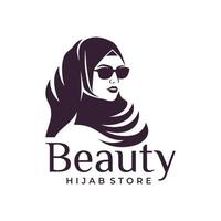 plantilla de logotipo de vector de belleza hijab de mujer