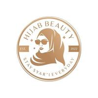 plantilla de logotipo de vector de belleza hijab de lujo