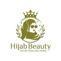 plantilla de logotipo de vector de belleza hijab de lujo