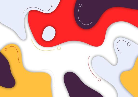 Abstract doodle template design decorative artwork with colors. Minimal style overlapping with free shape hand drawing background. Illustrator