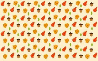 background design with leaf, mushroom and walnut pattern. autumn background design. vector