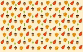 background design with leaf, mushroom and walnut pattern. autumn background design. vector