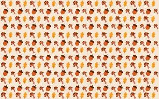 background design with leaf, mushroom and walnut pattern. autumn background design. vector