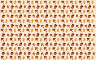 background design with leaf, mushroom and walnut pattern. autumn background design. vector