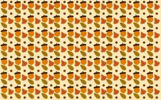 background design with leaf, mushroom and walnut pattern. autumn pattern background design. vector