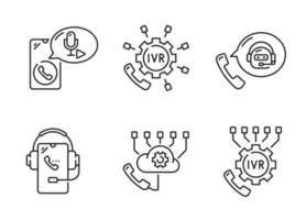 IVR line icons, interactive voice response system vector