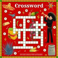 Crossword grid worksheet, Mexican game puzzle