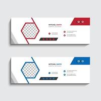 Creative best email signature design template or professional facebook cover design template vector