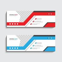 Creative best email signature design template or professional facebook cover design template vector