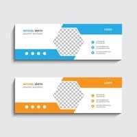 Creative best email signature design template or professional facebook cover design template vector