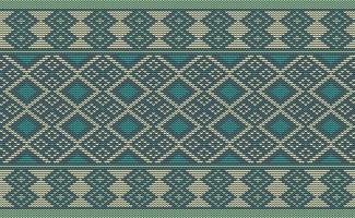 Green Cross stitch Pattern, Embroidery Template Background, Knitted Vector, Fashion Decorative illustration vector