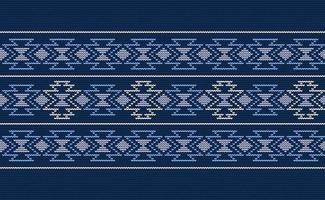 White and Blue Knitted Pattern Vector, Embroidery Style Background, Graphic Element art, Cloth Classic vintage vector