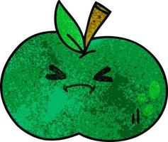 peculiar manzana dibujada a mano de dibujos animados vector