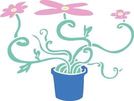 cartoon doodle of a flower plant vector