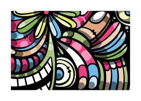 plantilla de arte de doodle de fondo abstracto colorido vector