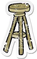 retro distressed sticker of a cartoon stool vector