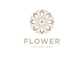 Luxury Flower logo design. ornament asian icon vector design