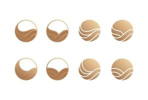 Luxury gold line sea water wave logo design vector icon