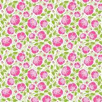 Seamless patterns with green branches and with pink roses vector