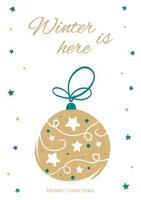 Greeting card with Christmas toy vector