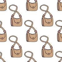 Seamless pattern with brown bags on white background. Vector image.