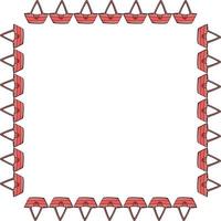Square frame with pink bags on white background. Vector image.