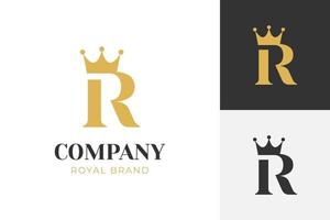 logotipo de la corona ir de la letra de lujo elegante simple, elemento vectorial del símbolo del icono del logotipo de la marca real rey inicial simple moderno vector