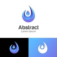 plantilla de diseño de logotipo vectorial de elemento gráfico de gota de agua azul abstracto, logotipo de gota de agua líquida, icono de agua mineral natural, aceite líquido vector