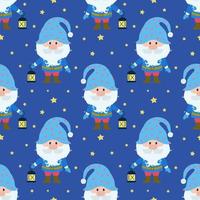 Vector seamless pattern with the image of a gnome, a lantern and stars. Seamless vector printing on children's fabrics, wallpaper, textiles, packaging, design.
