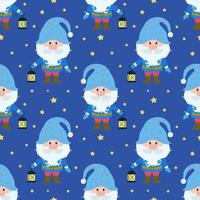 Vector seamless pattern with the image of a gnome, a lantern and stars. Seamless vector printing on children's fabrics, wallpaper, textiles, packaging, design.