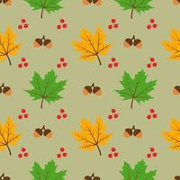 Vector seamless pattern of autumn leaves. Autumn pattern. A bright, repetitive texture for the autumn season. Design of postcards, prints made of wrapping paper, packaging, children is books.