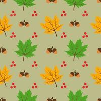 Vector seamless pattern of autumn leaves. Autumn pattern. A bright, repetitive texture for the autumn season. Design of postcards, prints made of wrapping paper, packaging, children is books.