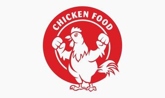 chicken food logo design, silhouette logo vector