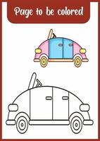 coloring book for kids. car vector