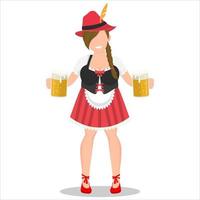 cute girl character cartoon of oktoberfest vector