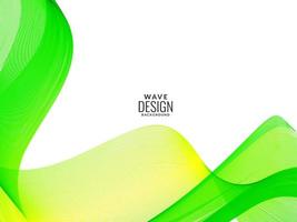 Ola elegante que fluye verde en el patrón de ilustración de fondo blanco vector