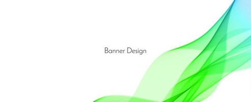 Fondo de banner de diseño de onda decorativa moderno verde abstracto vector