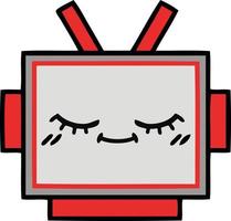 cute cartoon robot head vector