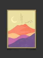 Abstract mountain painting, Abstract background, Premium Vector