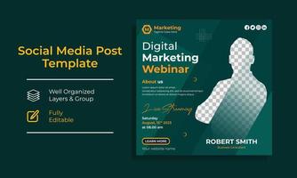 Corporate Digital Marketing Training Course Social Media post template vector premium