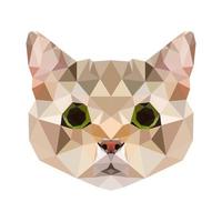vector cat in polygon pattern Triangular animal vector illustration for print on t-shirts and posters. Geometric low poly design illustration. Cat icon. Kitten isolated element.