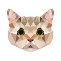 vector cat in polygon pattern Triangular animal vector illustration for print on t-shirts and posters. Geometric low poly design illustration. Cat icon. Kitten isolated element.